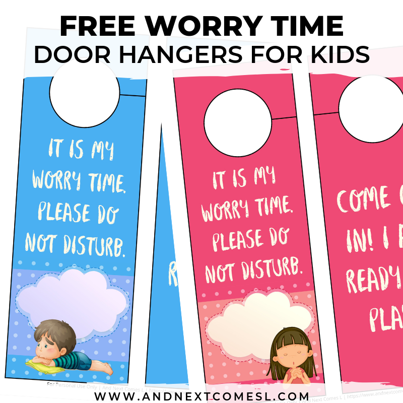 Worry Time Printable Door Hangers Worry Time Printable Door Hangers