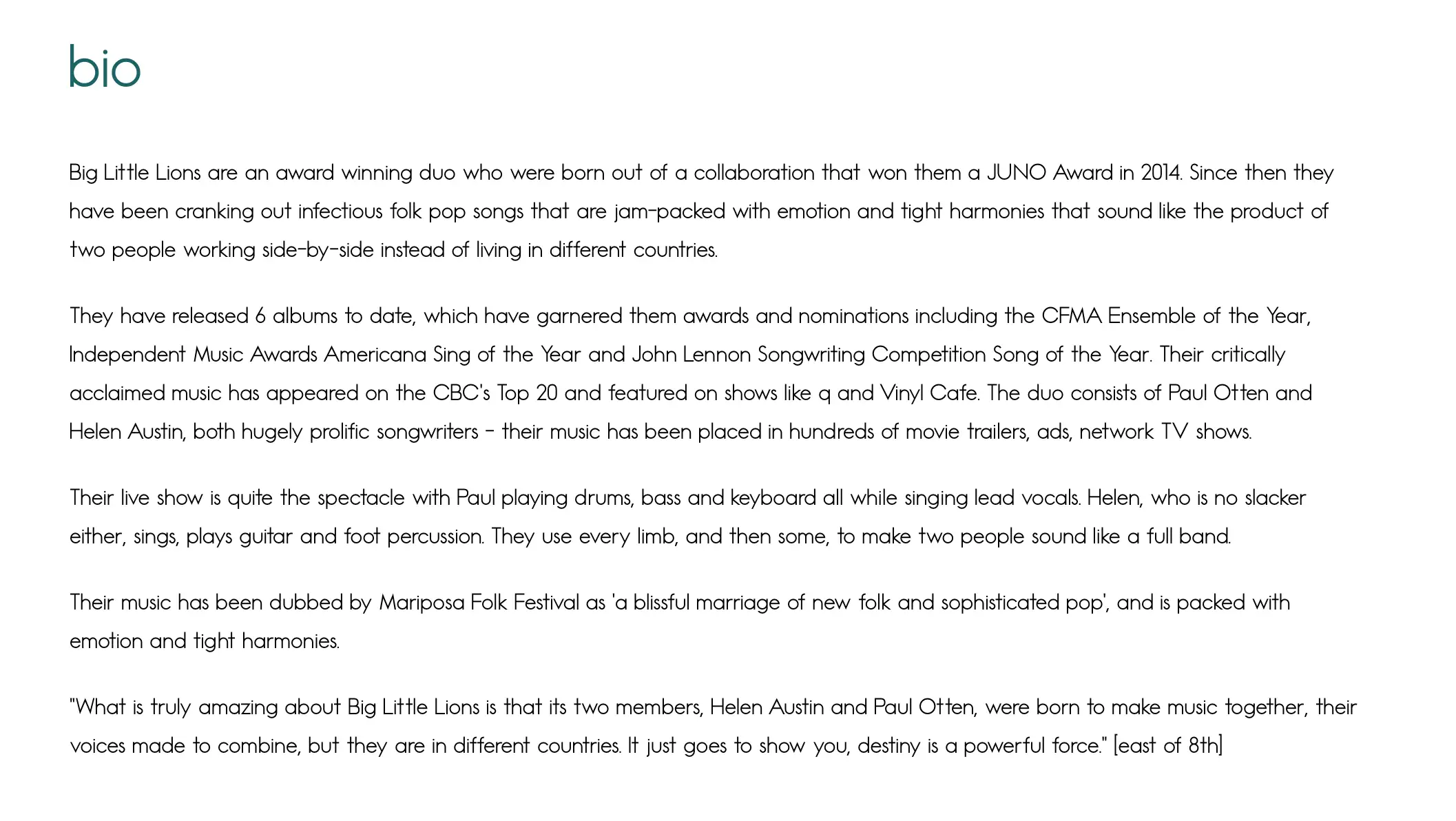 Writing A Musician Bio Writing A Musician Bio