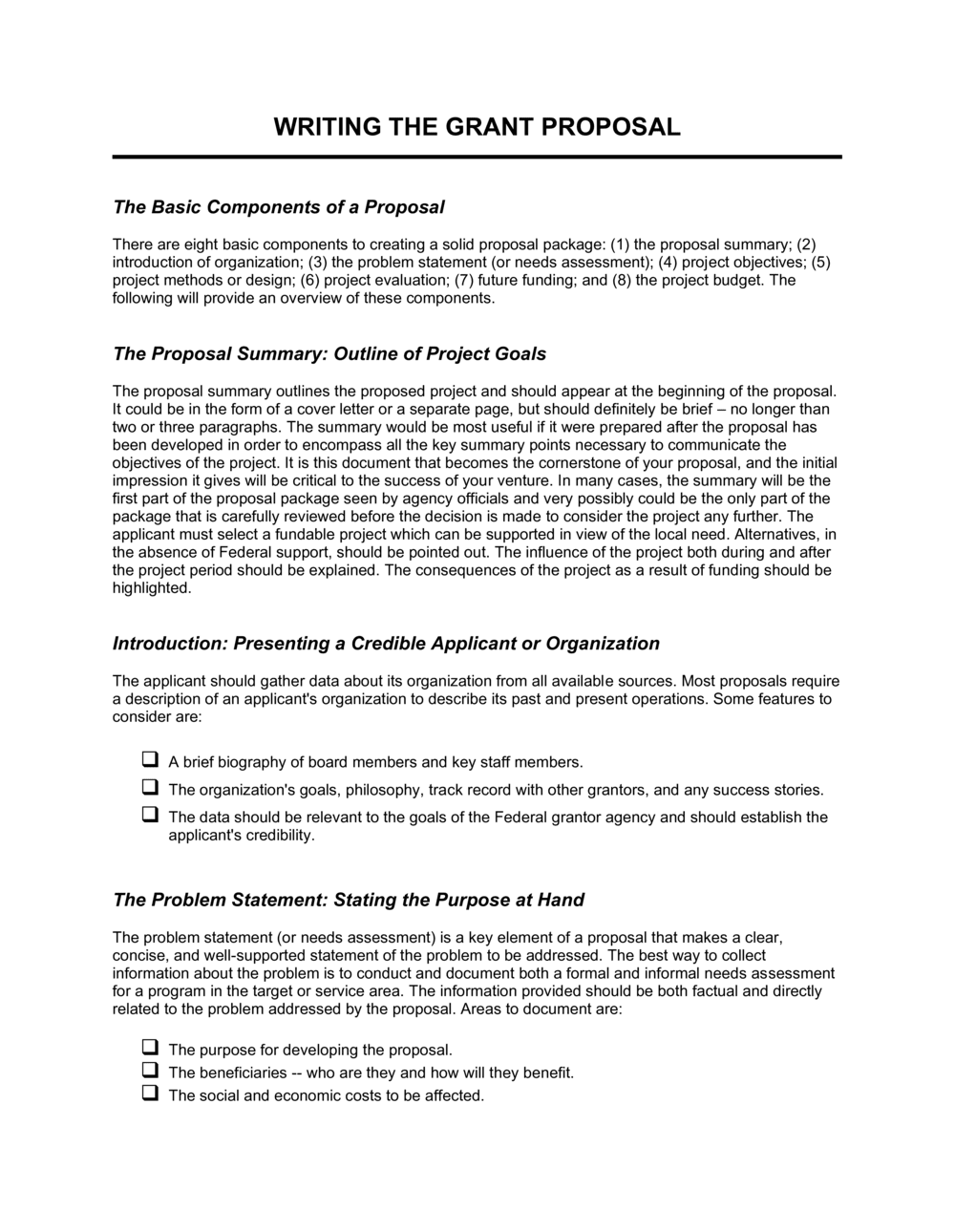 Writing The Grant Proposal D371 Writing The Grant Proposal D371