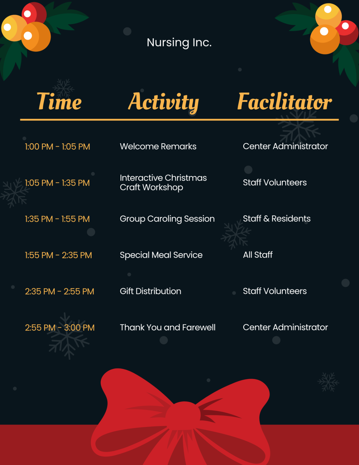 christmas party event program template christmas party event program template